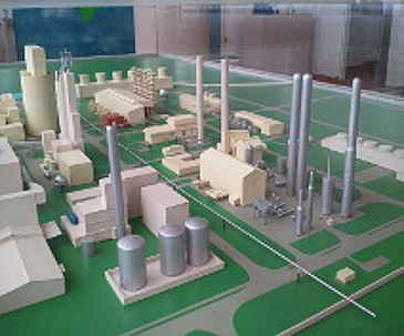 Scale-model of the ammonia factory used for CO2 diffusion CFD analysis