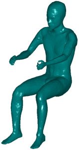 Sitting man model for thermal comfort CFD analysis