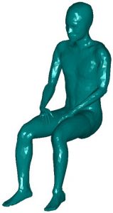 Sitting passenger man model for thermal comfort CFD analysis