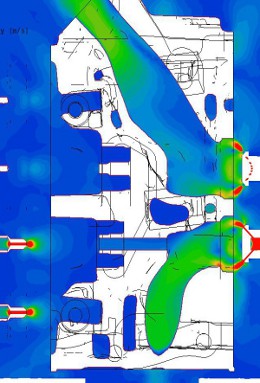 Velocity for the original design with air injectors