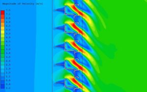 Aesthetic louvre entry velocity field