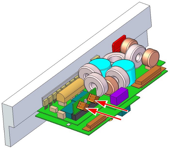 New heat sinks as part of the design change