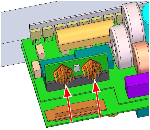 Detail view of the new heat sinks