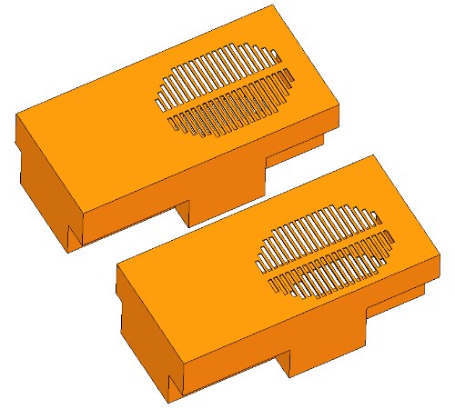 Comparison of bottom vents position for electronics CFD simulation