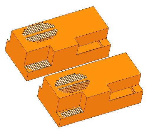 Comparison of top vents location for electronics CFD simulation