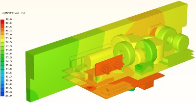 Component temperatures in electronics cfd simulation of the new design
