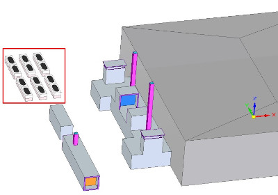 Close-up view of the outdoors cooling plant